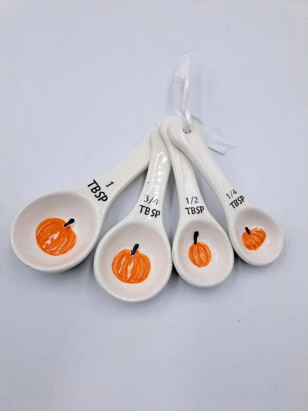 Thanksgiving Fall Rustic Farmhouse Kitchen Pumpkin Spice Ceramic Measuring Spoon